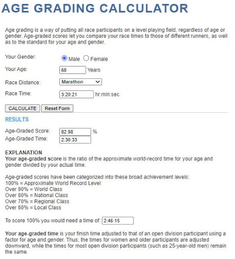 Age Grade Calculator  Age-Grading Race Times